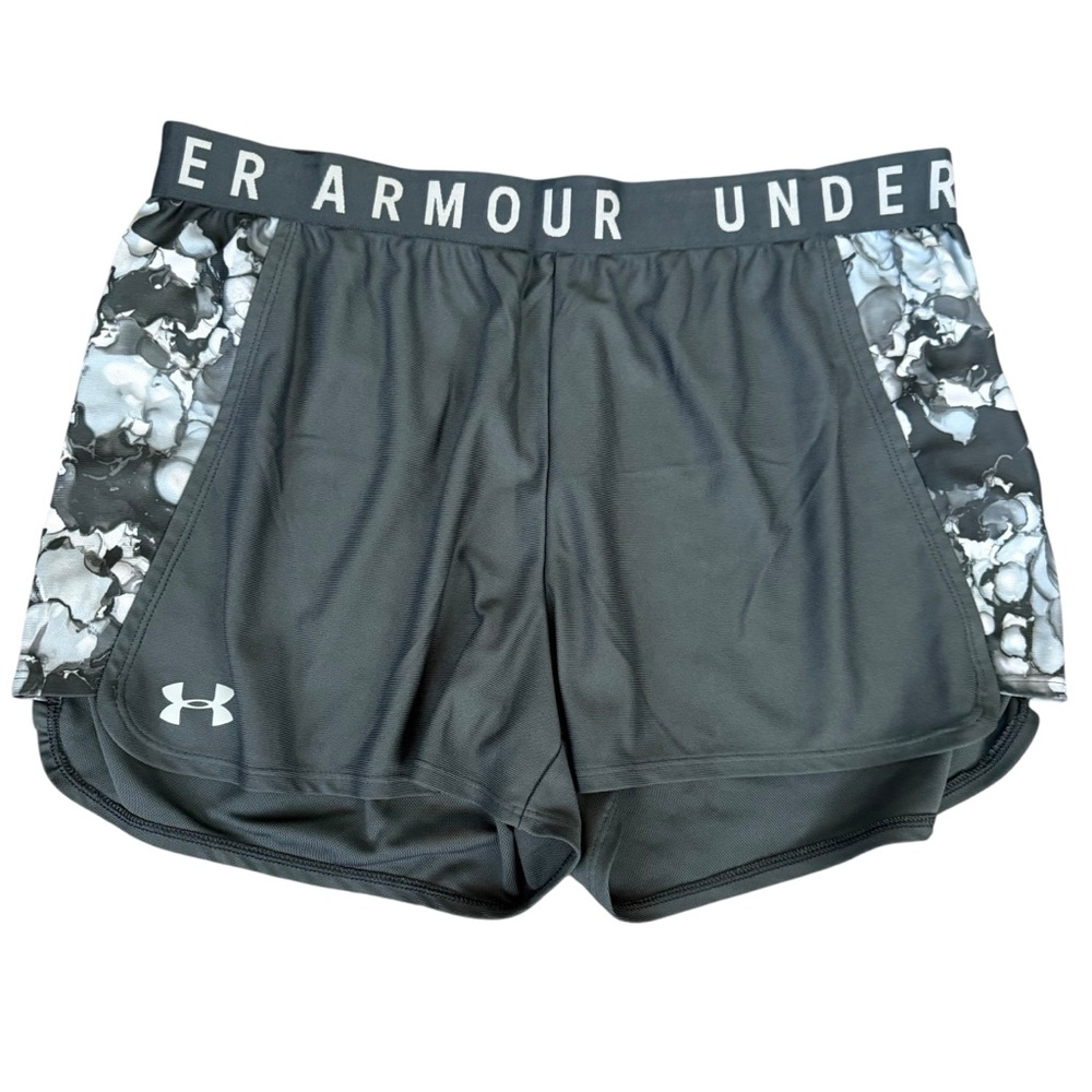 Under Armour Women's Printed Side-Panel Performance Shorts Gray